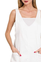 Zenana Washed Adjustable Strap Denim Overall Dress OutfitFlow